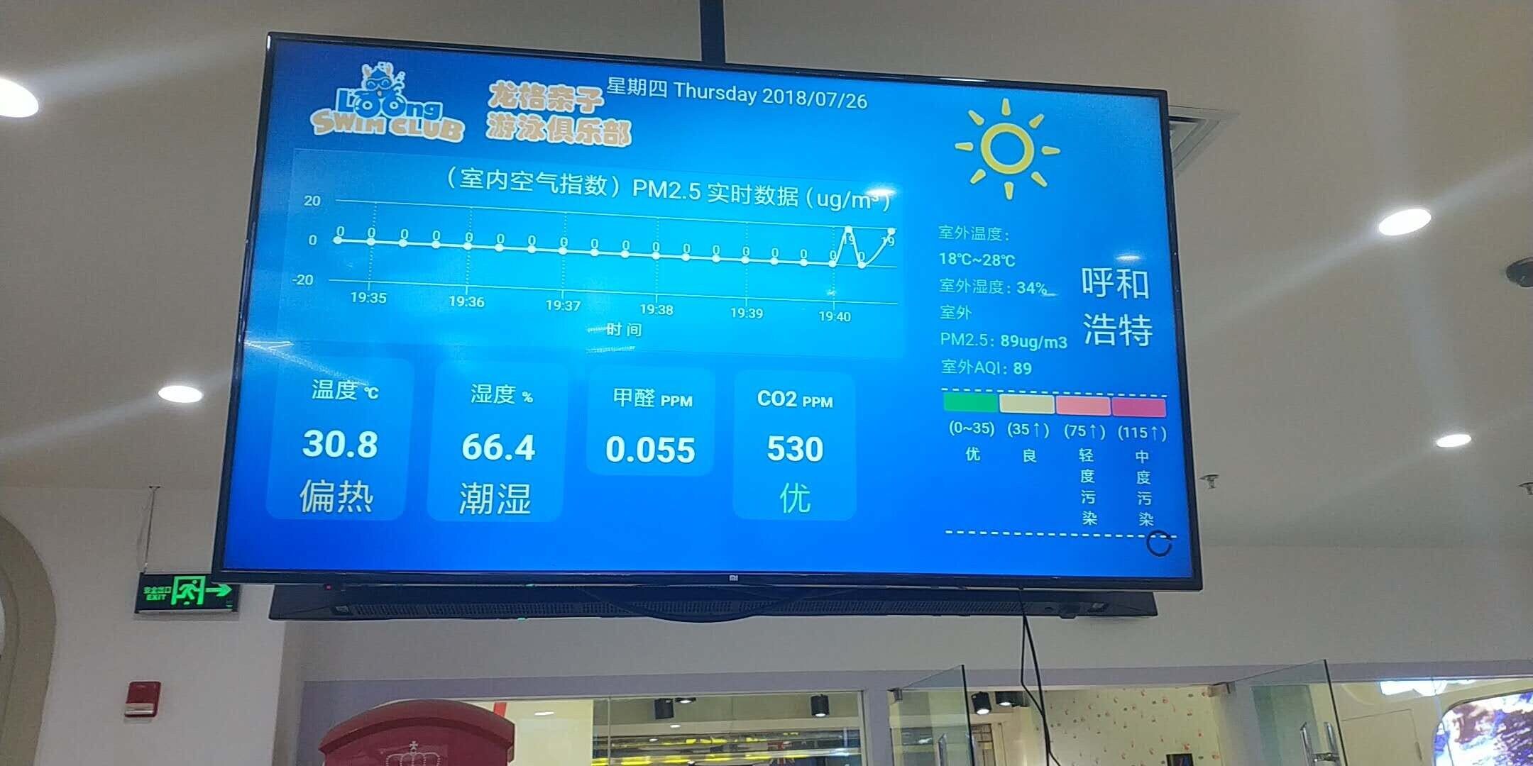 龙格亲子游泳俱乐部环境监测案例